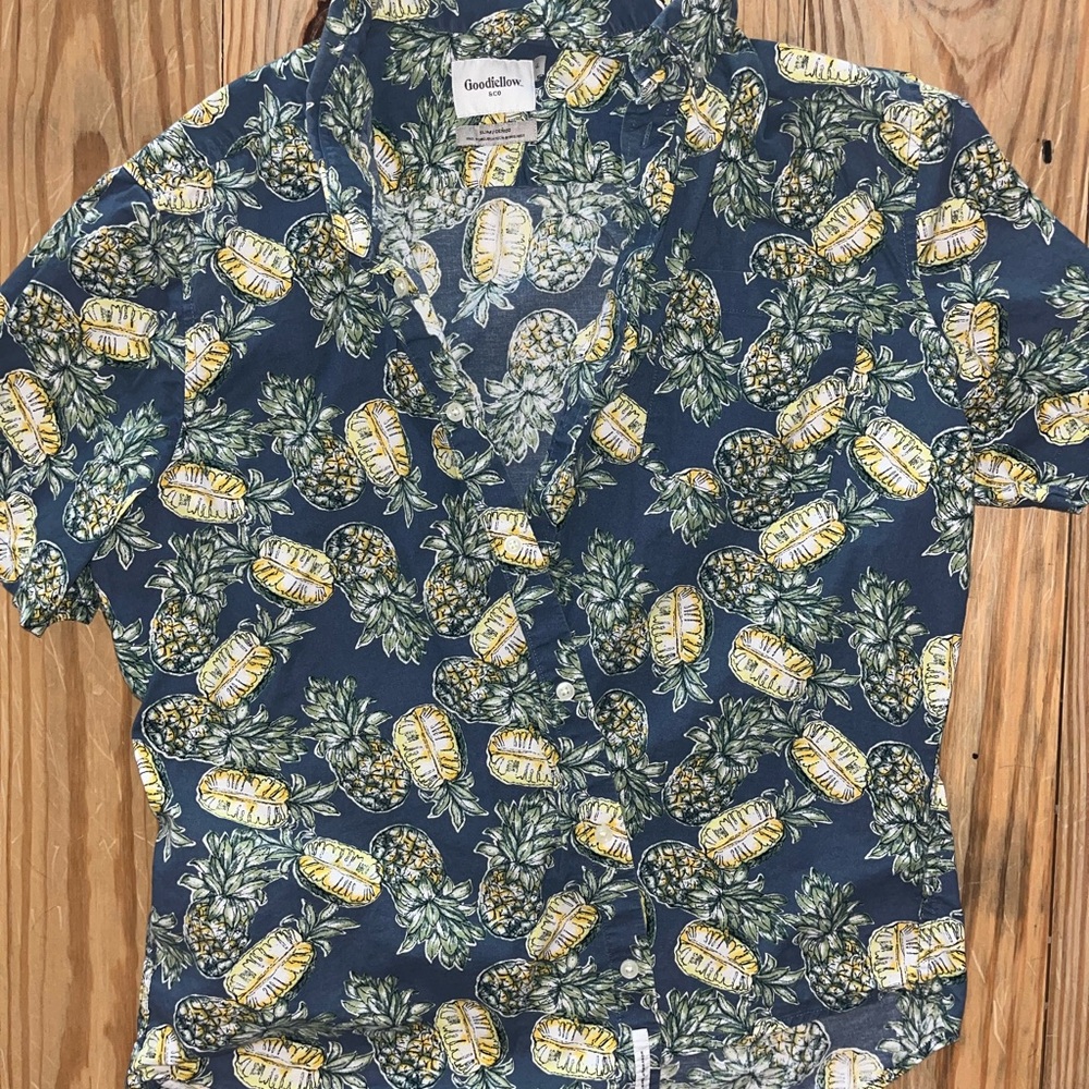 Goodfellow & Co Men's Navy Pineapple Print Shirt